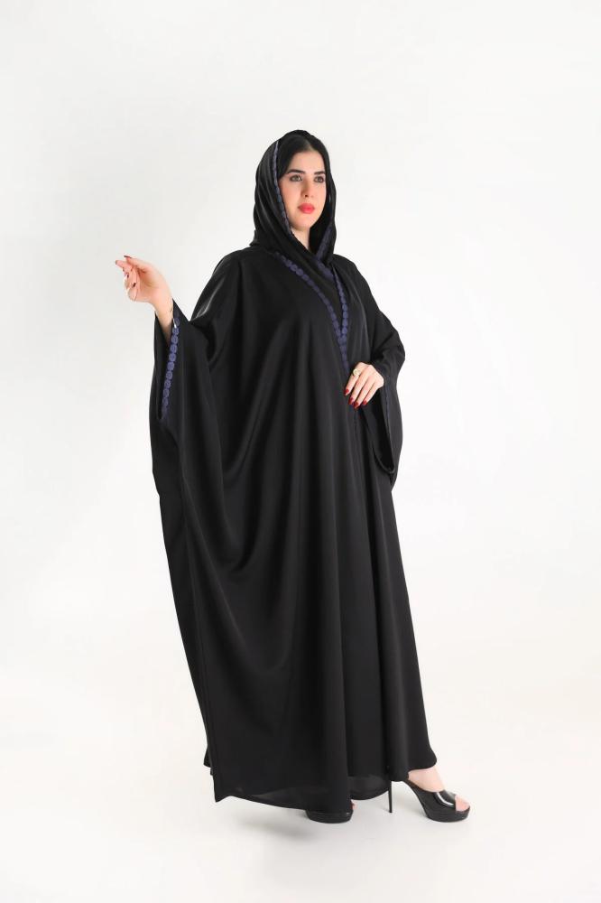 عباية جود قماش انترنت نص بشت | اسود