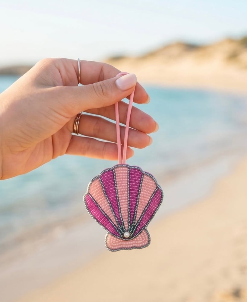 Shell Beaded Bag Charm