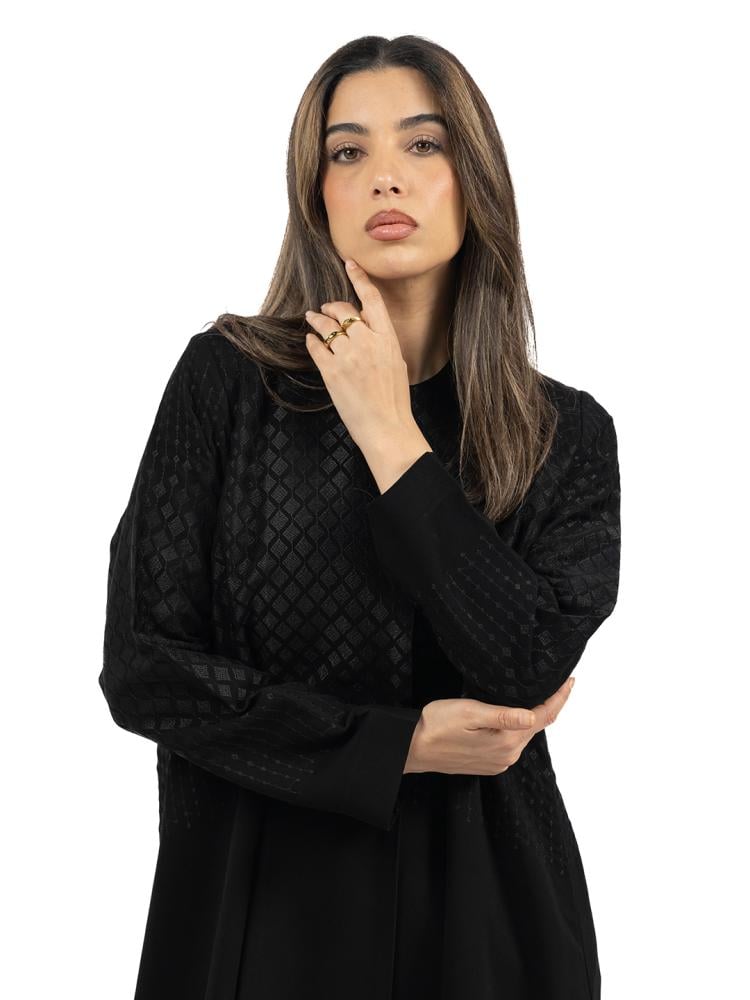 Naseem abaya, summer crepe with delicate embroidery