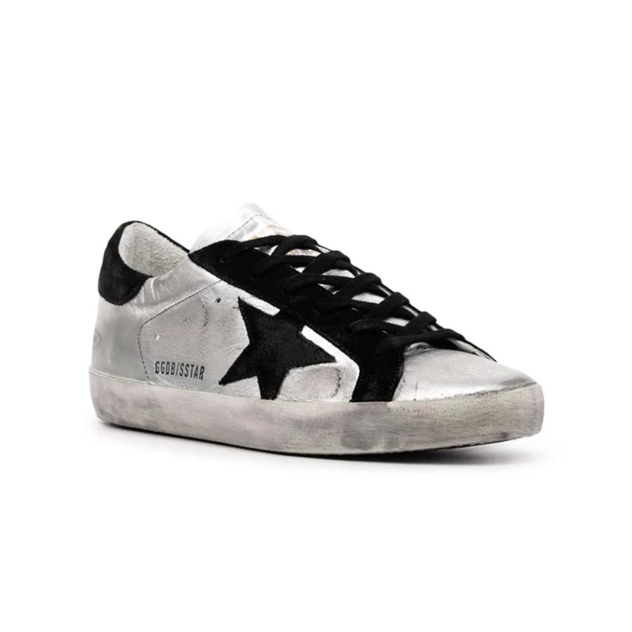 Golden Goose Super Star Sneakers – Silver & Black