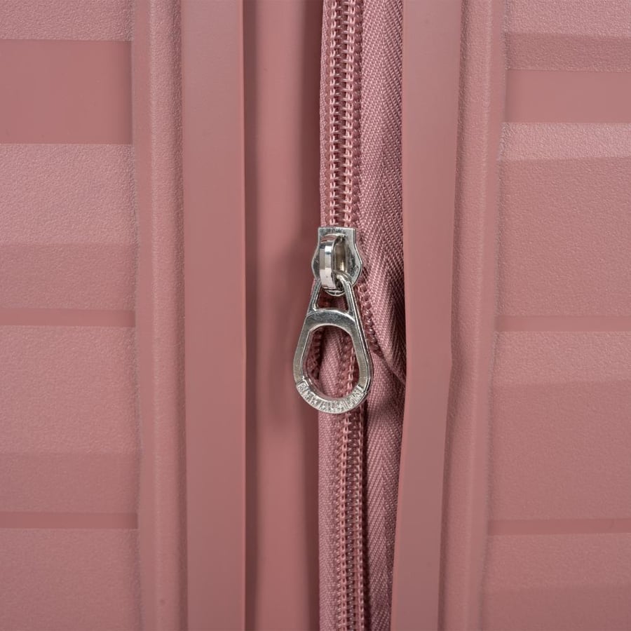 Silicone travel bag set, 3 pieces, made of strong polypropylene material, with an elegant geometric design, with an additional expansion zipper, Rose Gold