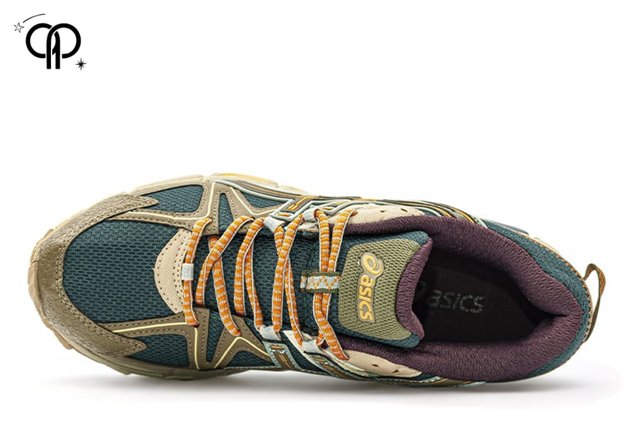 حذاء اسيكس رجالي أخضر مع زيتي ASICS GEL-Kahana 8 trail running shoe.