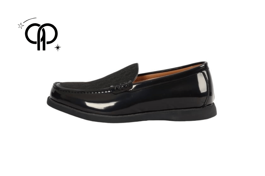 حذاء رجالي لوفر ديور اسود  black patent leather loafers resemble formal styles like those from Dior