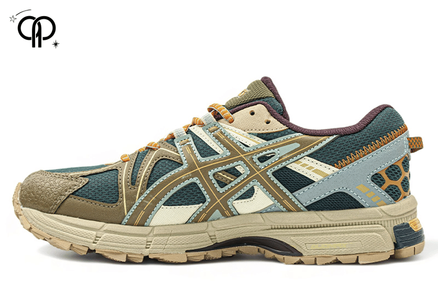 حذاء اسيكس رجالي أخضر مع زيتي ASICS GEL-Kahana 8 trail running shoe.
