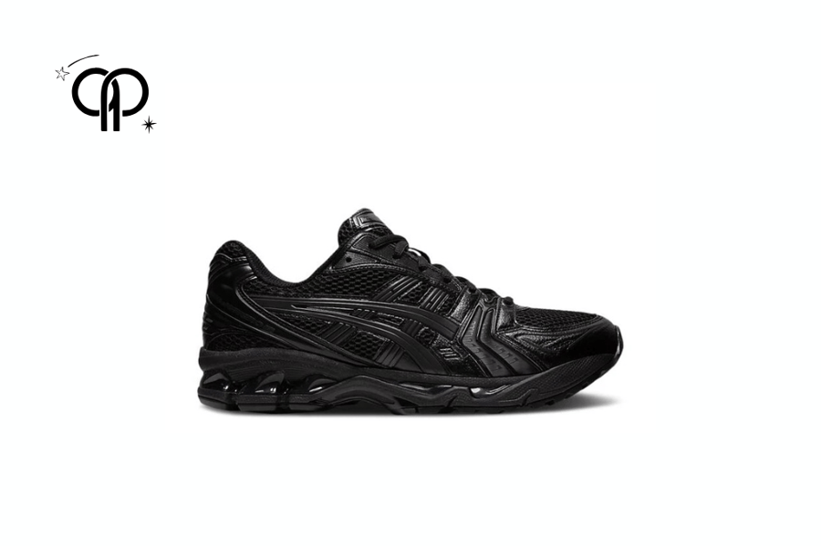 حذاء رجالي اسيكس اسودthe ASICS Gel Kayano 14 in the "Triple Black" colorway.