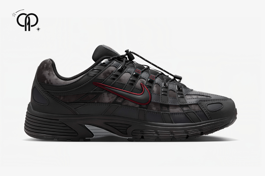 حذاء نسائي نايك اسود مع احمر Nike P-6000 running shoe in a black colorway