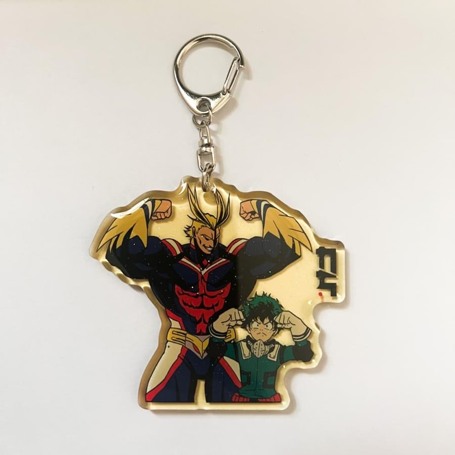 تعليقة اول مايت و ديكو -  All Might and Midoriya keychain NS