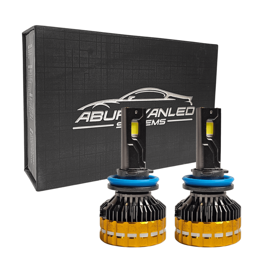 طقم لمبات ليد مقاس H11 بقوة 16000LM 160W لون 6000K ابيض ثلجي