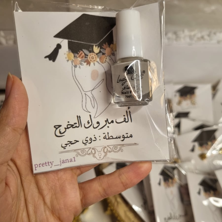 Distributions of nail polish and earrings for graduation