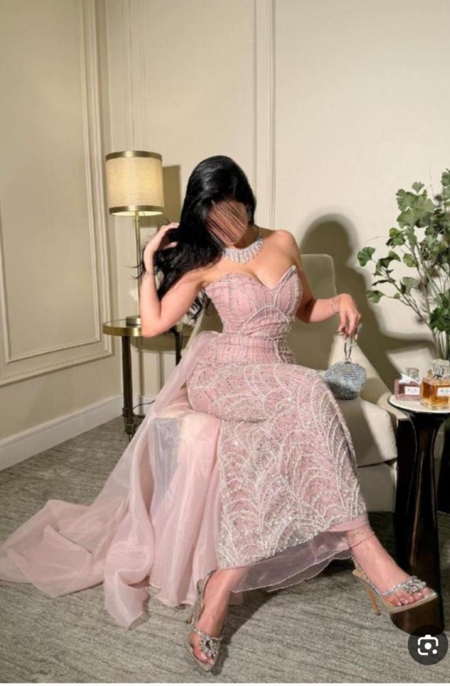 Evening dress with bead embroidery