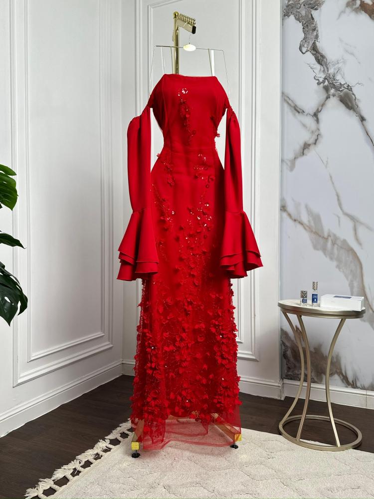 Long embroidered dress