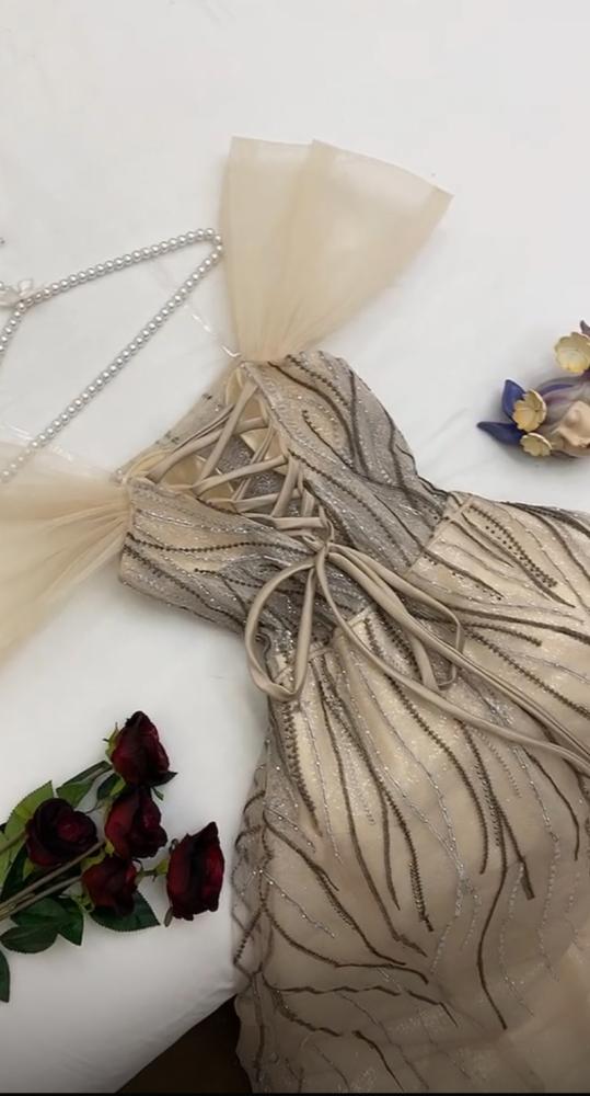 Long luxurious embroidered dress