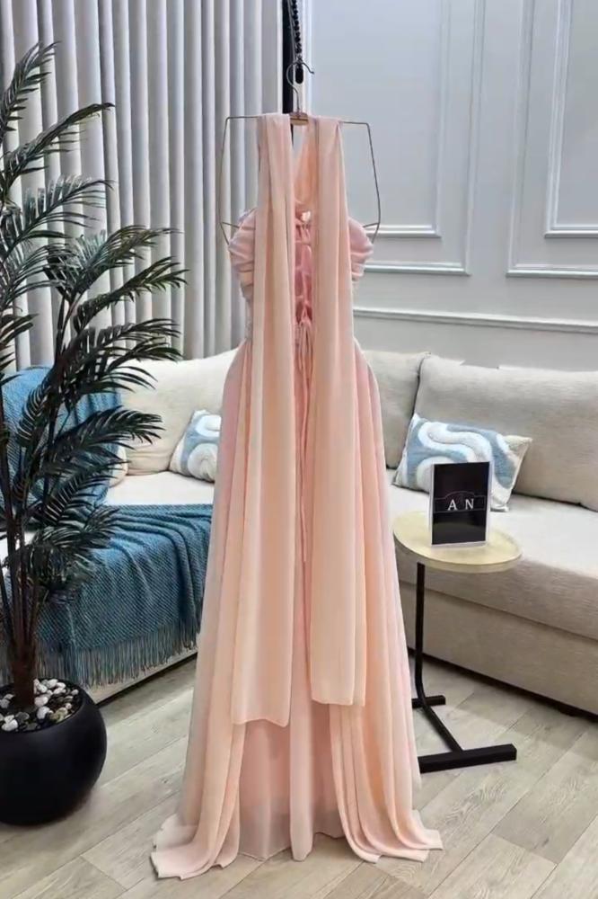 Long pink dress