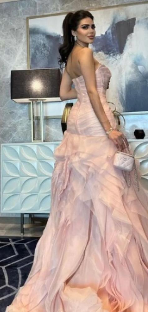 Evening dress with a patchwork skirt