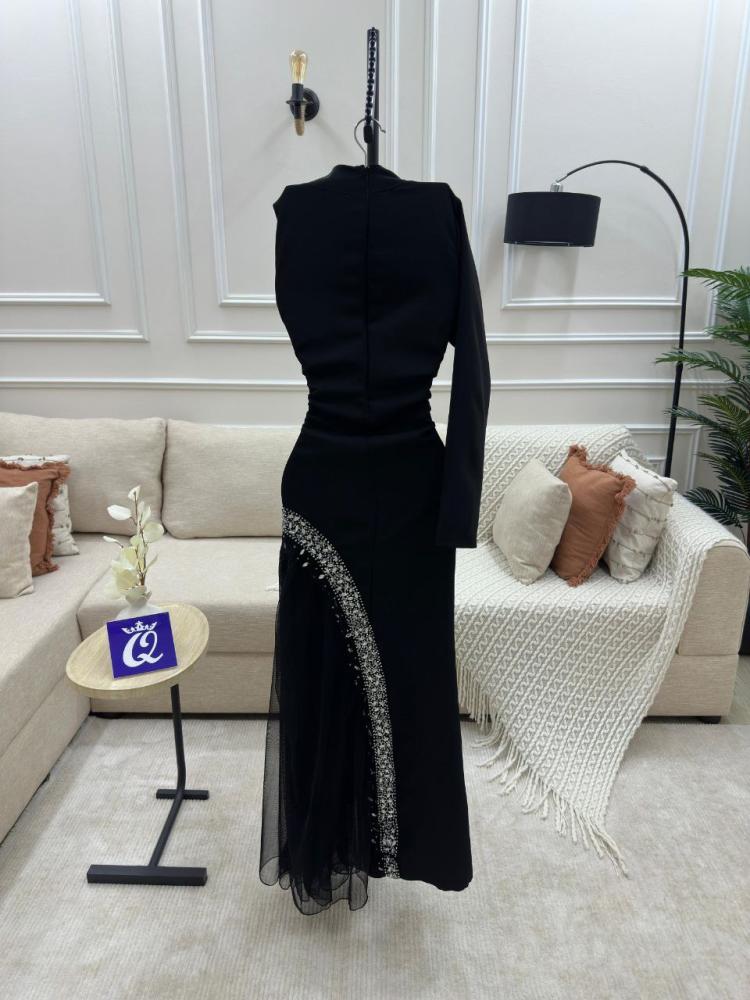 Elegant and eye-catching evening dress with sophisticated embroidery