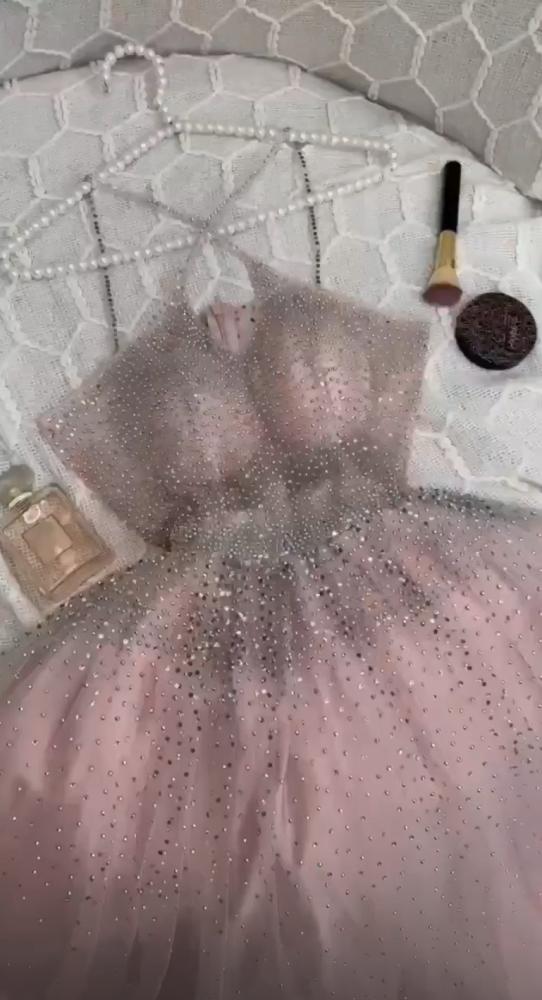 Pink dress with crystals