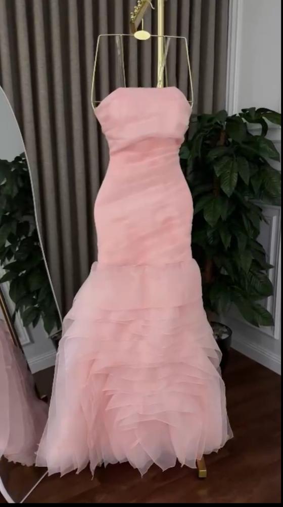 Evening dress with a patchwork skirt