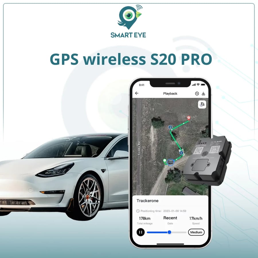 جهاز تتبع لاسلكي S20 PRO من سمارت آي 4G مع شريحة بيانات لمدة سنة