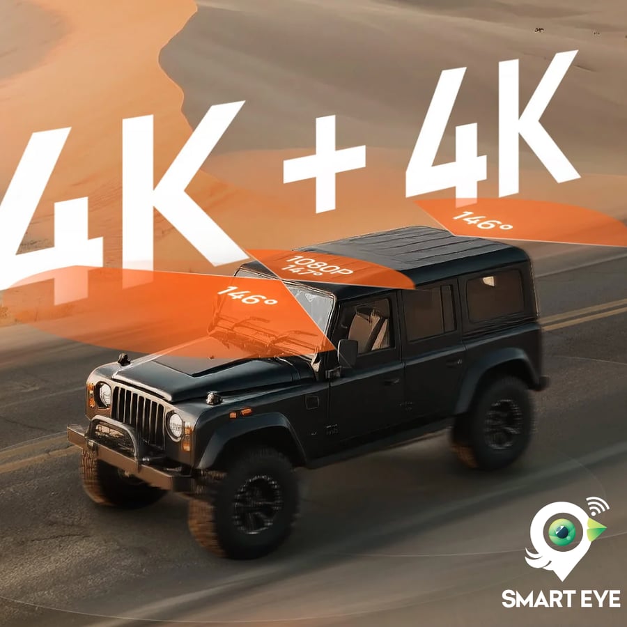 داش كام 70mai T800 Premium امامية وخلفية وداخلية بدقة 4K بتقنية HDR بالمكثف و نظام GPS المدمج