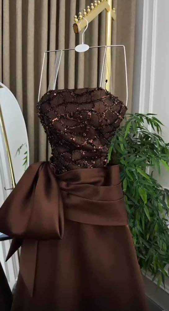فستان سهره فخم الصدر كلفه تطريز ميكادو كلوش دبل