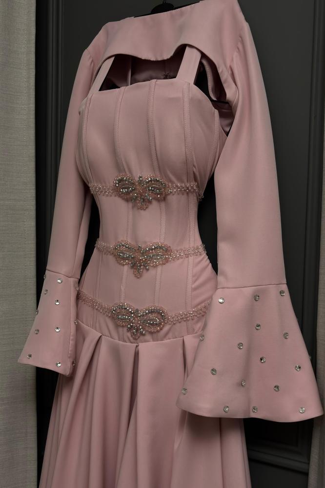 Barbie dress with luxurious hand embroidery and a long train