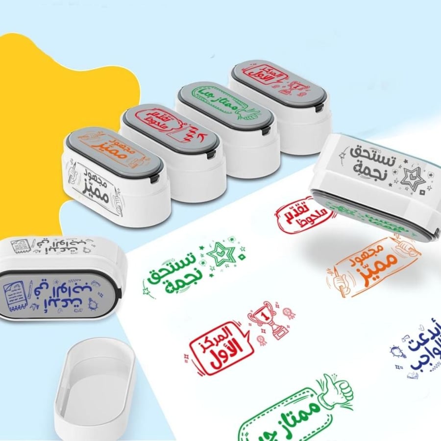 أختام التحفيز للمعلمين باللغة العربية مجموعة من 6 قطع Fun Learning Sto