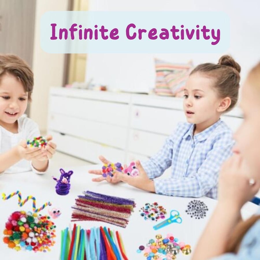 صندوق أنشطة الفنون والحرف للأطفال أكثر من 650 قطعة Fun Learning