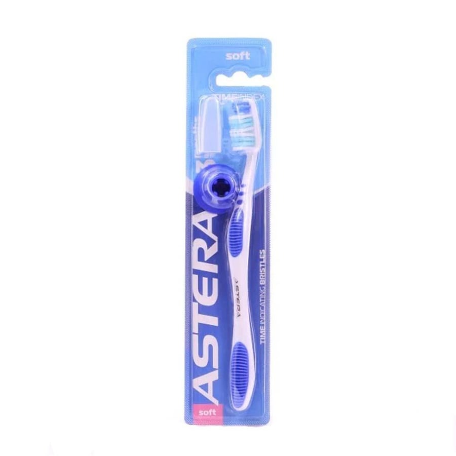 Astera Time Index Soft Toothbrush With Cap - Multiple Colors