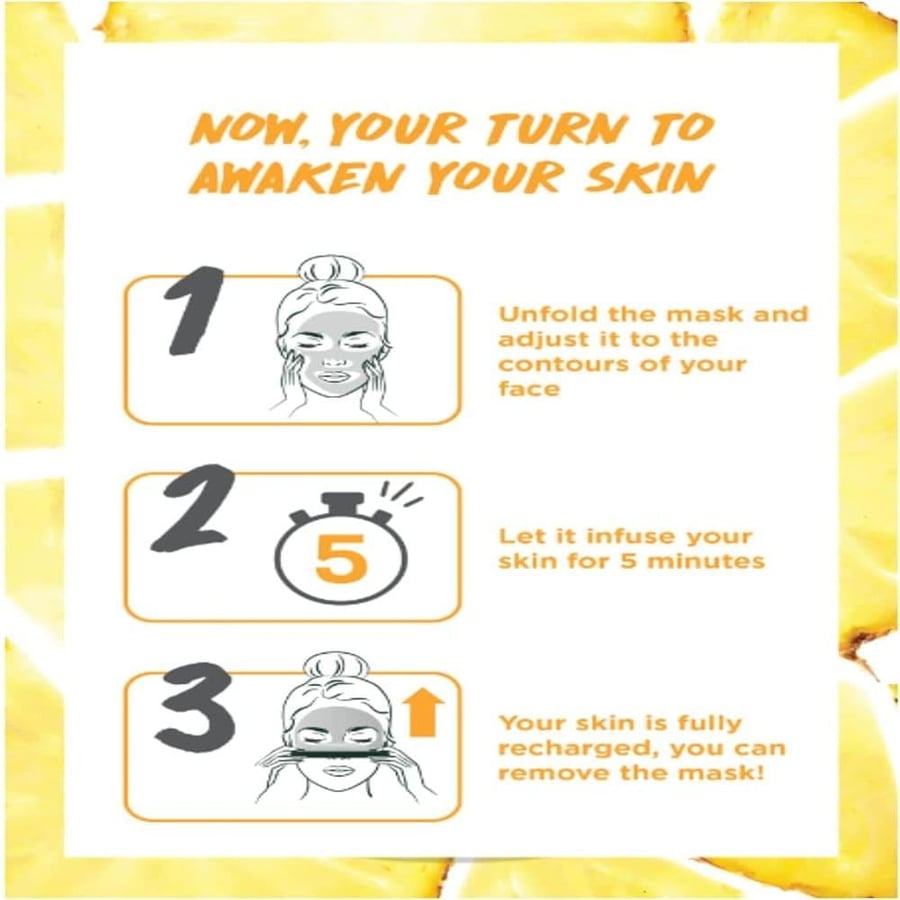 Garnier Facial Mask With Vitamin C For Dull Tired Skin With Pineapple 15 gm
