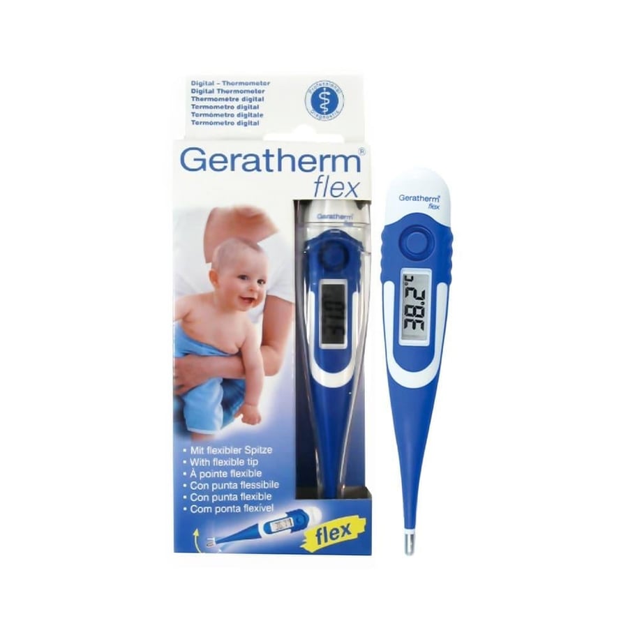 Geratherm body temperature measuring device for children with flexible head