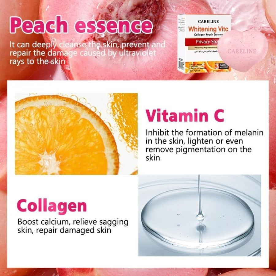 Careline Vitamin C & Collagen Whitening Soap - 80 gm
