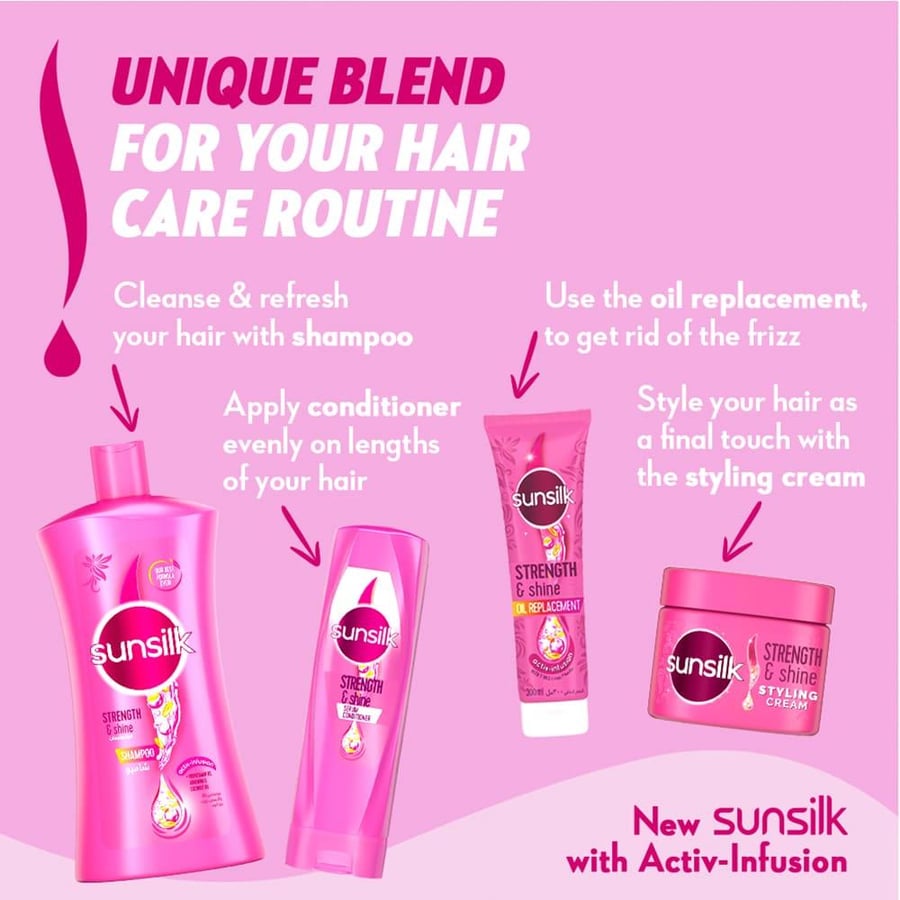Sunsilk Strength & Shine Shampoo with Provitamin B5 & Coconut Oil - 1000ml