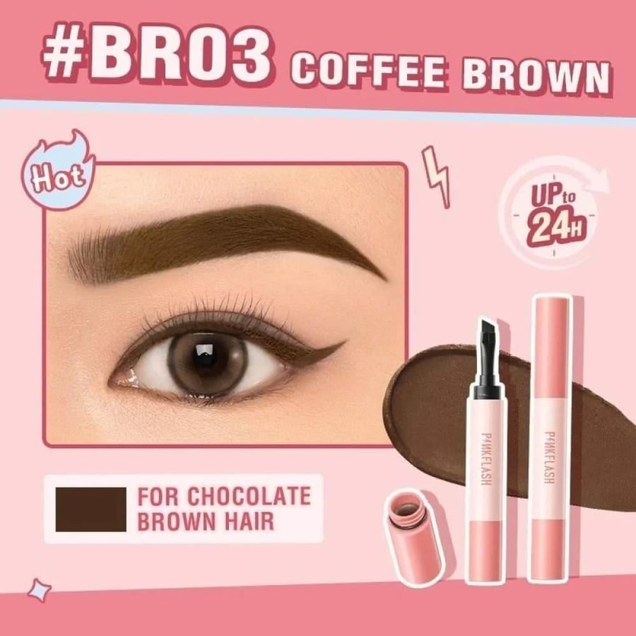 Pink Flash Eyebrow Gel BR03 Smudge-proof for long-lasting hold - 1.4g