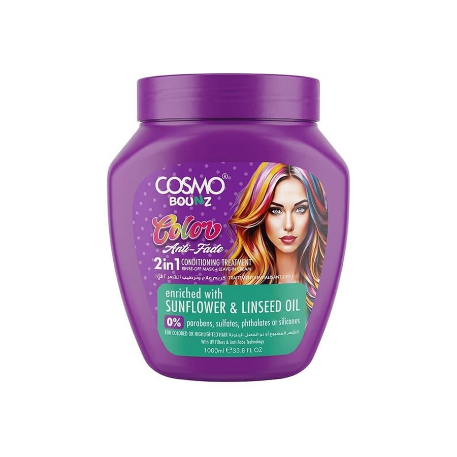 Cosmo Bounz 2-in-1 Hair Treatment & Moisturizing Cream for Colored Hair - 1000 ml