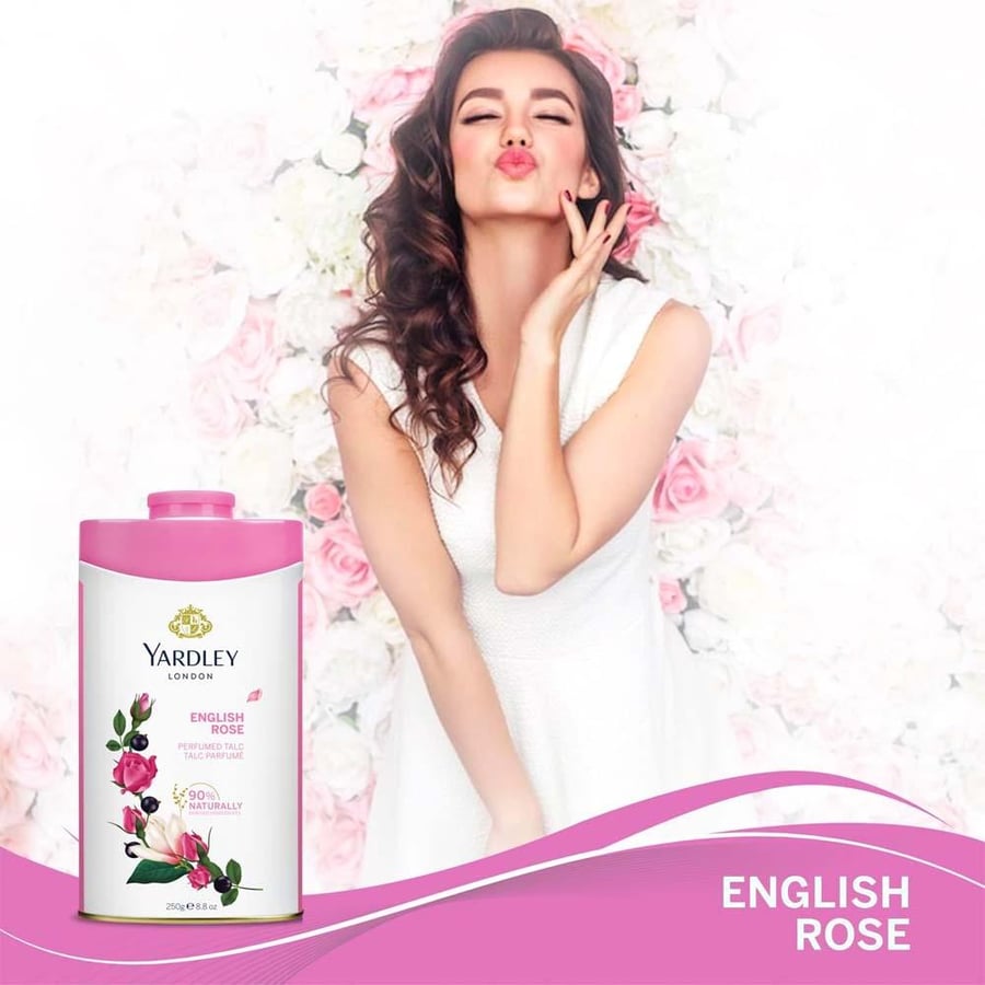 Yardley London Talc Powder Scented With English Rose - 250 gm