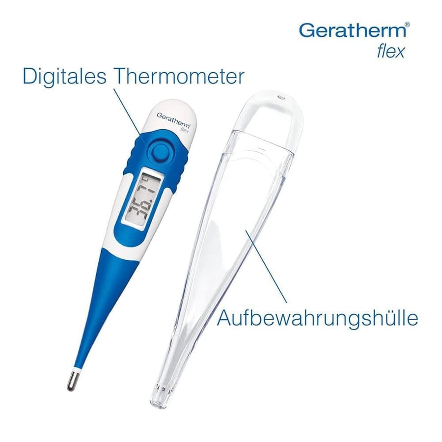 Geratherm body temperature measuring device for children with flexible head