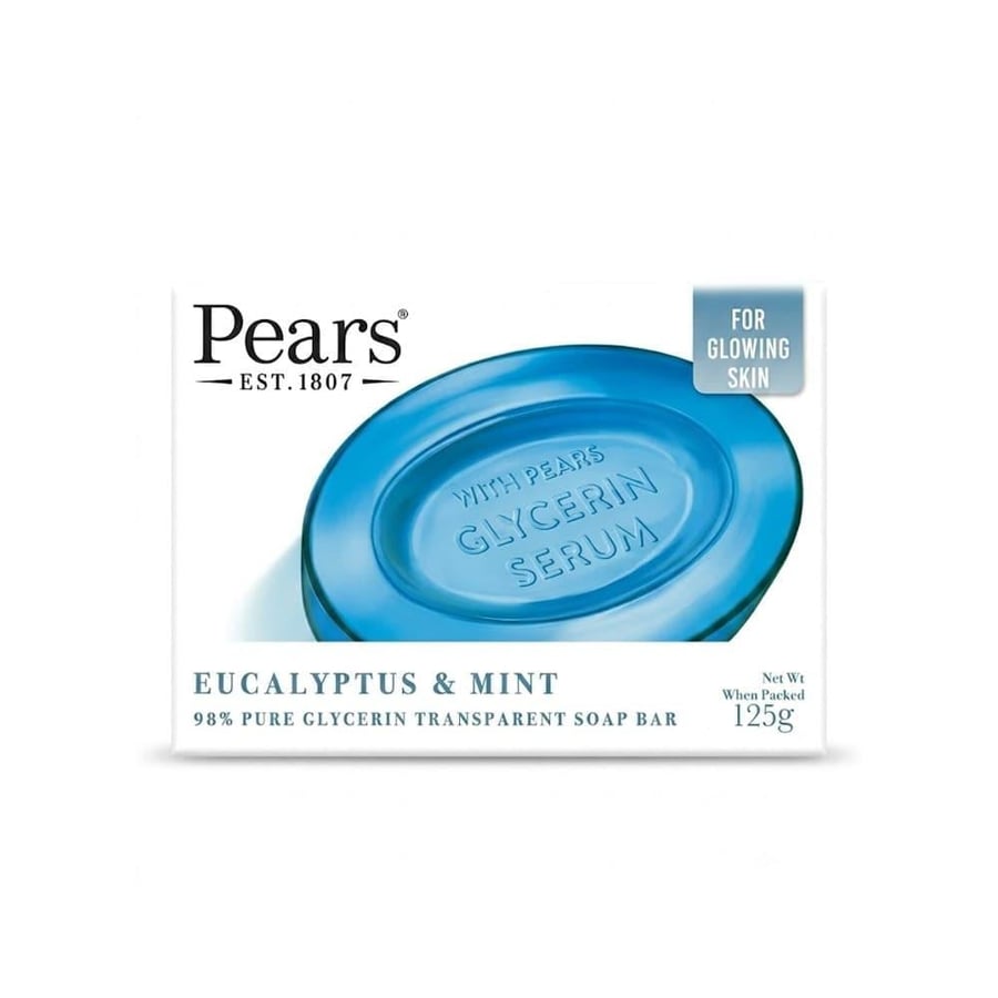 Pears Glycerin Soap & Mint Extract, Soft & Refreshing, 125g