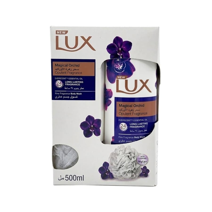 Lux Shower Gel Magical Orchid with Loofah - 500ml