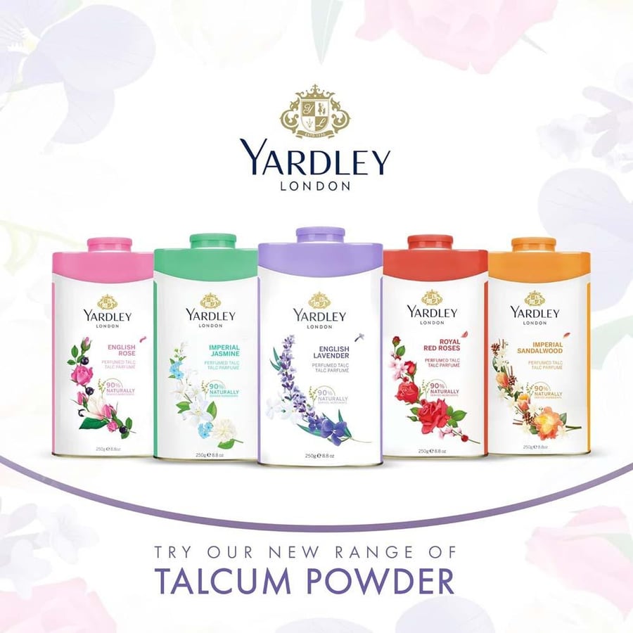 Yardley London Talc Powder Scented With English Rose - 250 gm