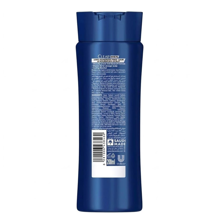 Clear Men Anti-Dandruff Shampoo Cooling Menthol with Mint - 190 ml