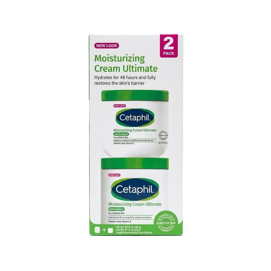 Cetaphil Moisturizing Cream Ultimate For Very Dry To Dry, Sensitive Skin 453 gm + 566 gm