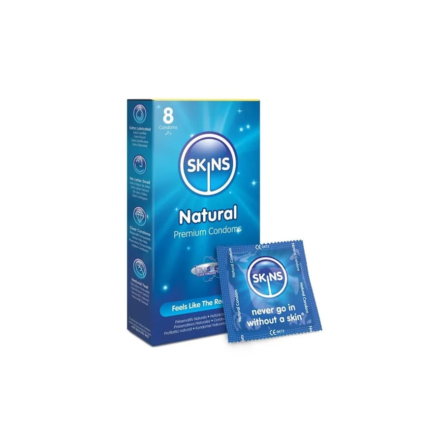 Skins Natural Premium Condoms - 8 Condoms