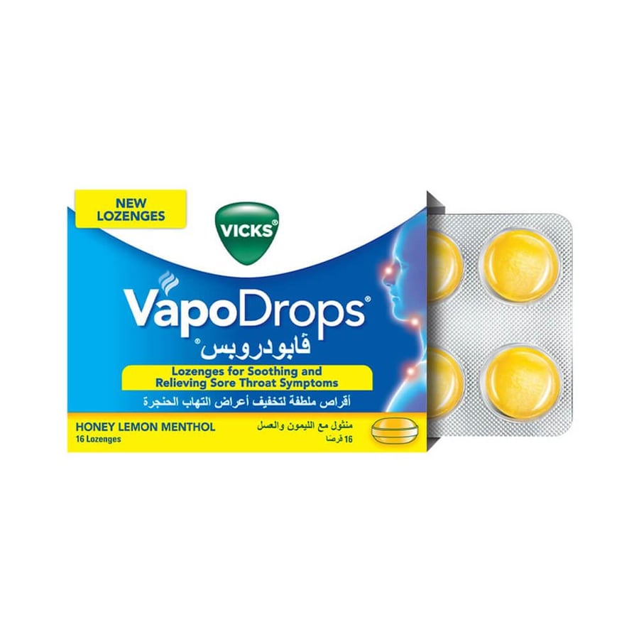 Vicks Vapodrops Honey Lemon Menthol - 16 Tablets