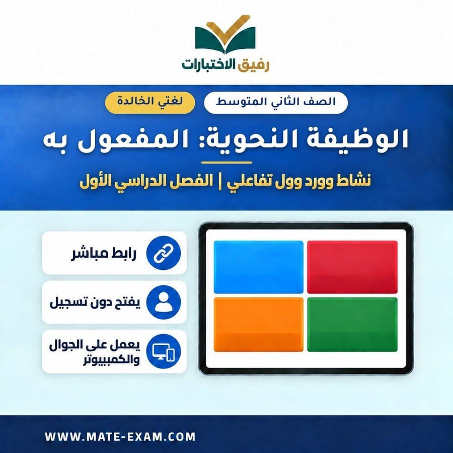 نشاط وورد وول الوظيفة النحوية المفعول به