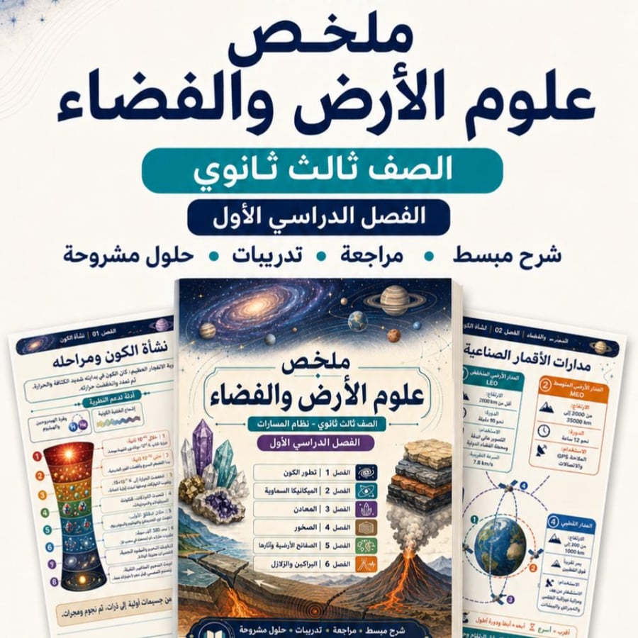 ملخص علوم الأرض والفضاء ثالث ثانوي الفصل الأول 1448 هـ