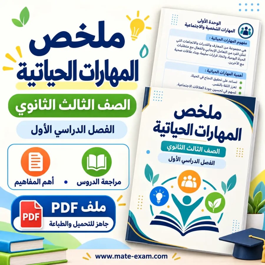 ملخص المهارات الحياتية ثالث ثانوي الفصل الأول 1448 هـ