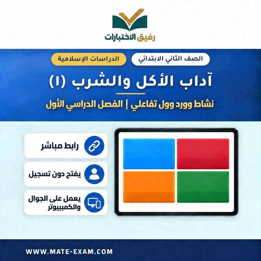 نشاط وورد وول آداب الأكل والشرب