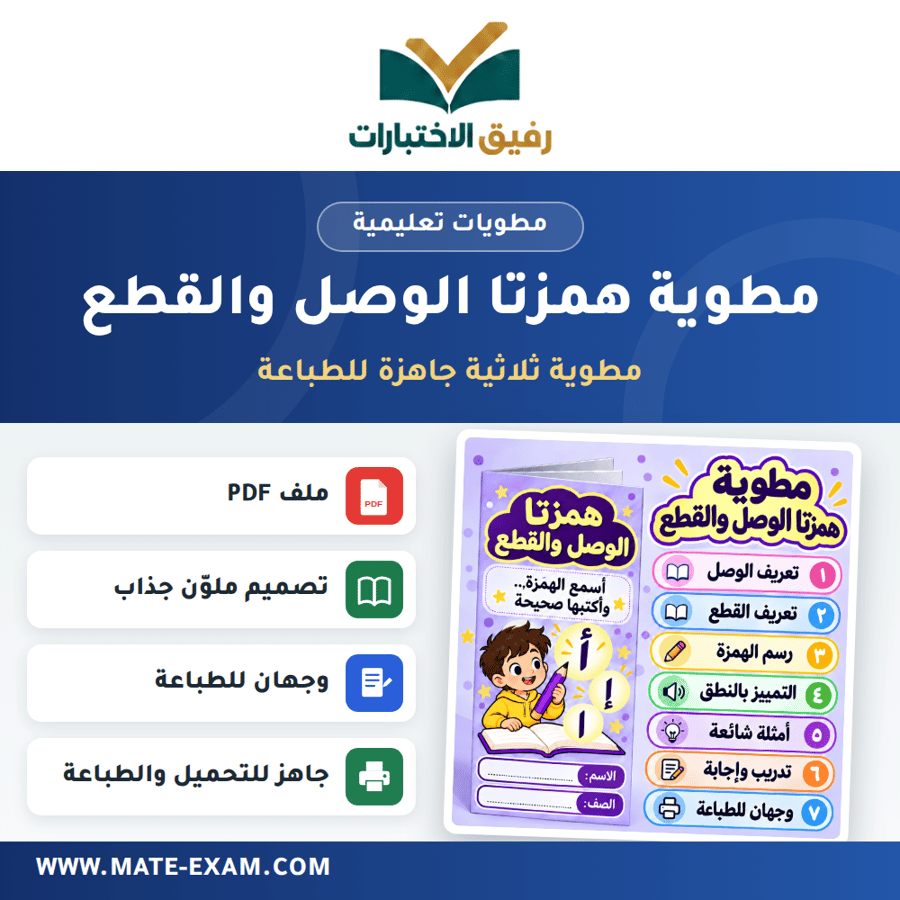 مطوية همزتا الوصل والقطع