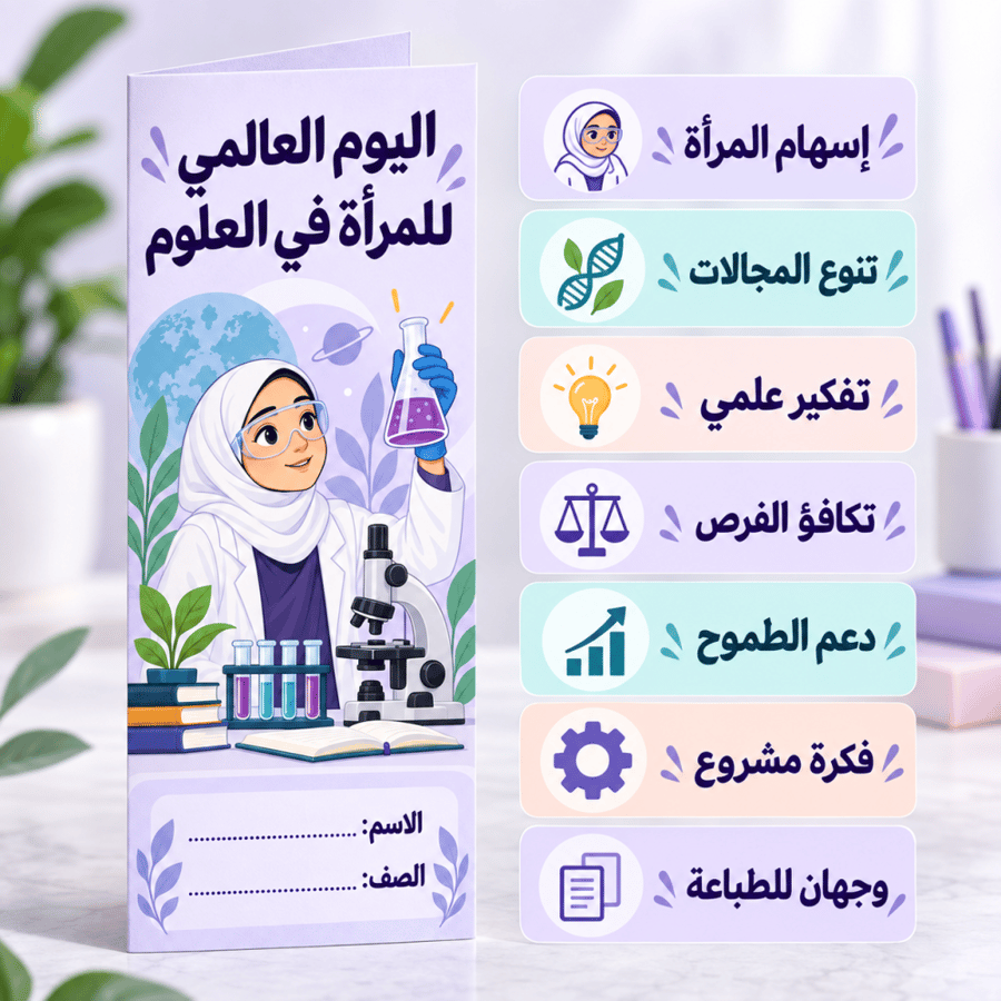 مطوية اليوم العالمي للمرأة في العلوم