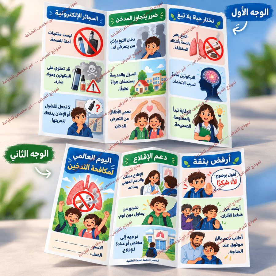 مطوية اليوم العالمي لمكافحة التدخين